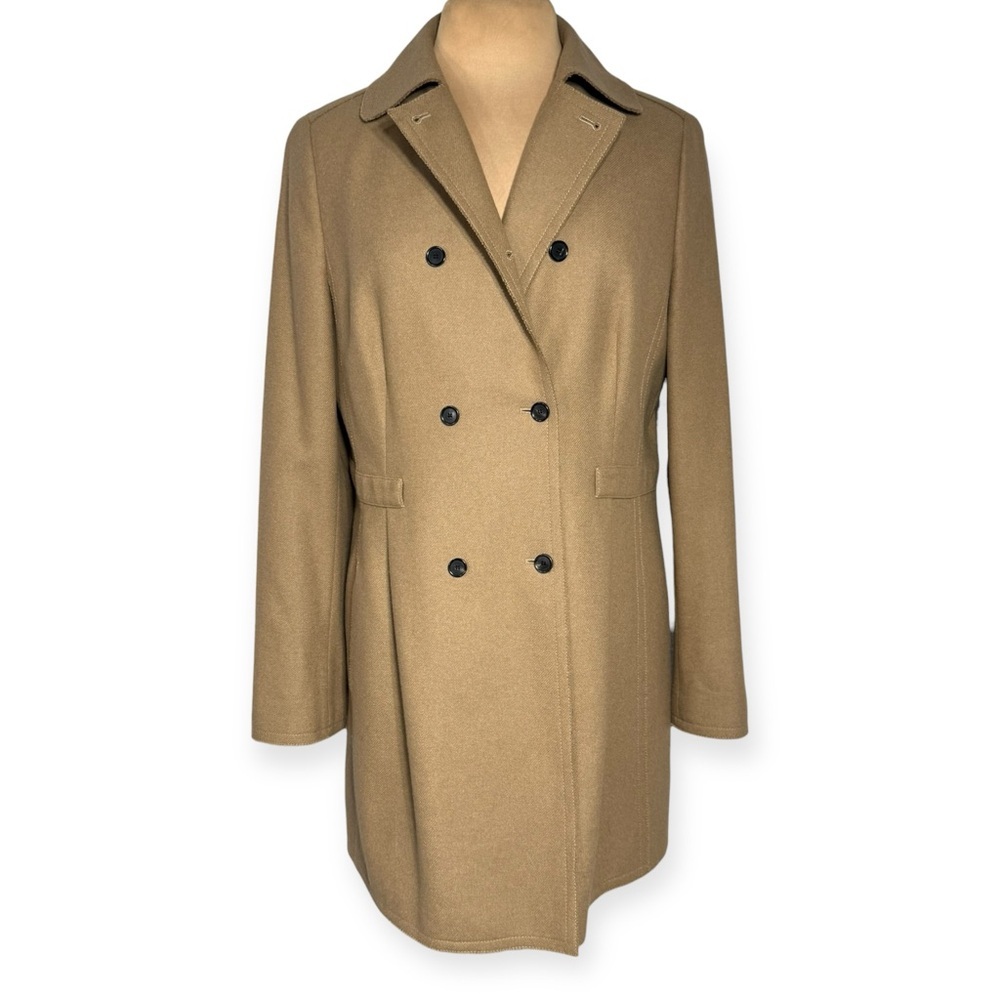 Akris punto wool angora camel tan double breasted peacoat US 12 FR 45 D 42 CBK - Picture 5 of 16